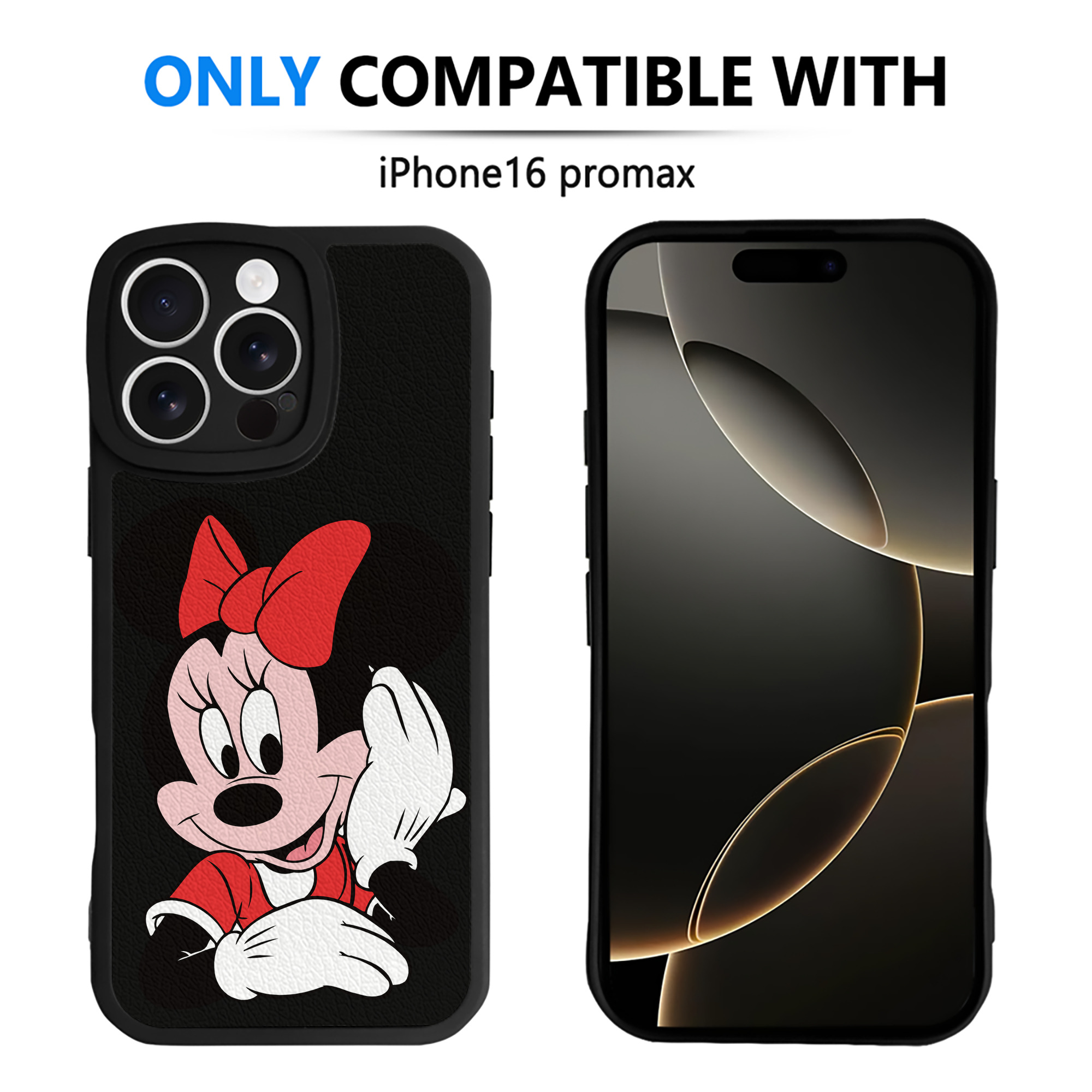 （画像用） ミッキーマウス Mickey Mouse 【iPhone 16シリーズ対応】シリコンスマホケース（レザー調） 材質：シリコン